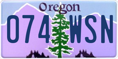 OR license plate 074WSN