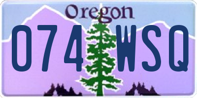OR license plate 074WSQ