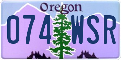 OR license plate 074WSR