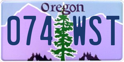 OR license plate 074WST