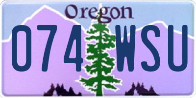 OR license plate 074WSU