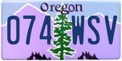 OR license plate 074WSV