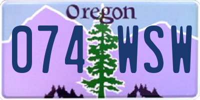 OR license plate 074WSW
