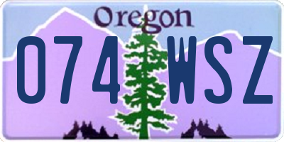OR license plate 074WSZ