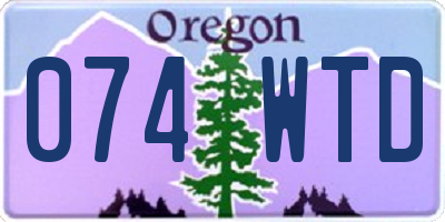 OR license plate 074WTD