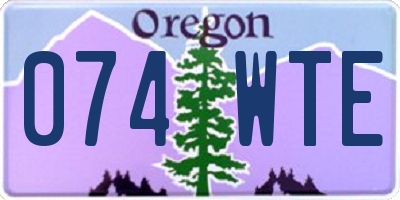 OR license plate 074WTE