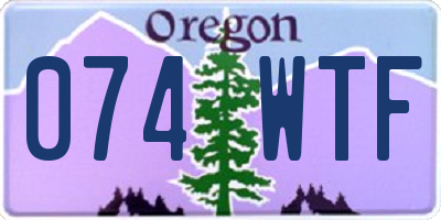 OR license plate 074WTF