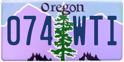 OR license plate 074WTI