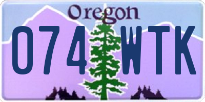 OR license plate 074WTK