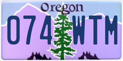 OR license plate 074WTM