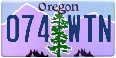 OR license plate 074WTN