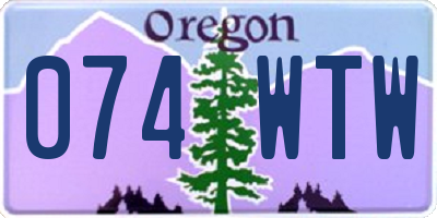 OR license plate 074WTW