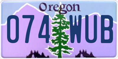 OR license plate 074WUB