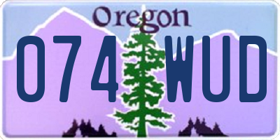 OR license plate 074WUD