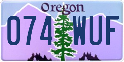 OR license plate 074WUF