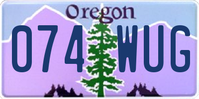 OR license plate 074WUG