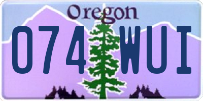 OR license plate 074WUI