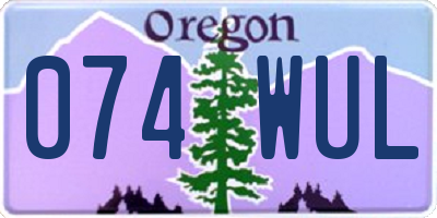 OR license plate 074WUL