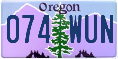 OR license plate 074WUN