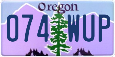 OR license plate 074WUP