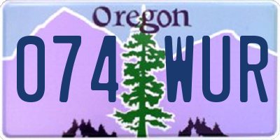 OR license plate 074WUR