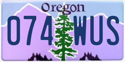 OR license plate 074WUS