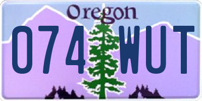OR license plate 074WUT