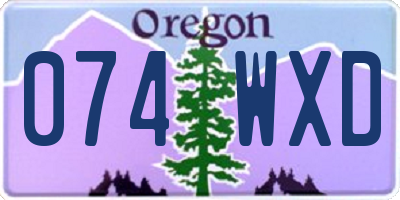 OR license plate 074WXD