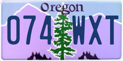 OR license plate 074WXT