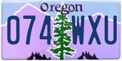 OR license plate 074WXU