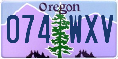 OR license plate 074WXV