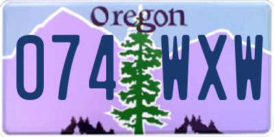 OR license plate 074WXW