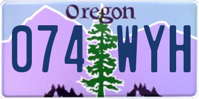 OR license plate 074WYH