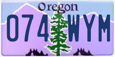 OR license plate 074WYM