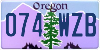 OR license plate 074WZB
