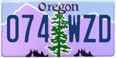 OR license plate 074WZD