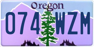 OR license plate 074WZM