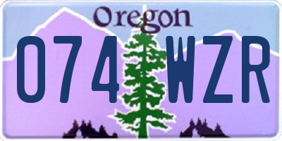 OR license plate 074WZR
