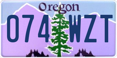 OR license plate 074WZT