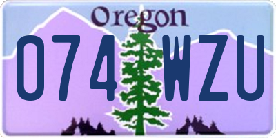 OR license plate 074WZU