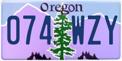OR license plate 074WZY