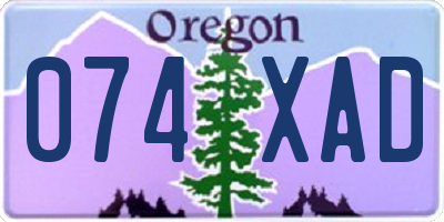 OR license plate 074XAD