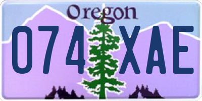 OR license plate 074XAE