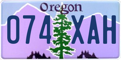 OR license plate 074XAH
