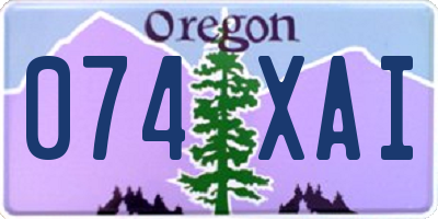 OR license plate 074XAI
