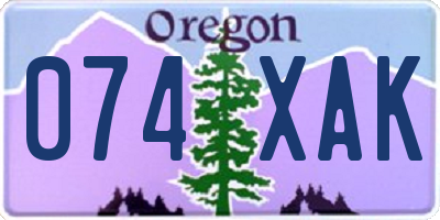 OR license plate 074XAK