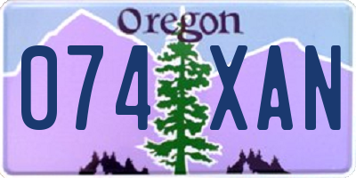 OR license plate 074XAN
