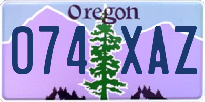 OR license plate 074XAZ