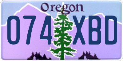 OR license plate 074XBD