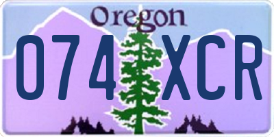 OR license plate 074XCR